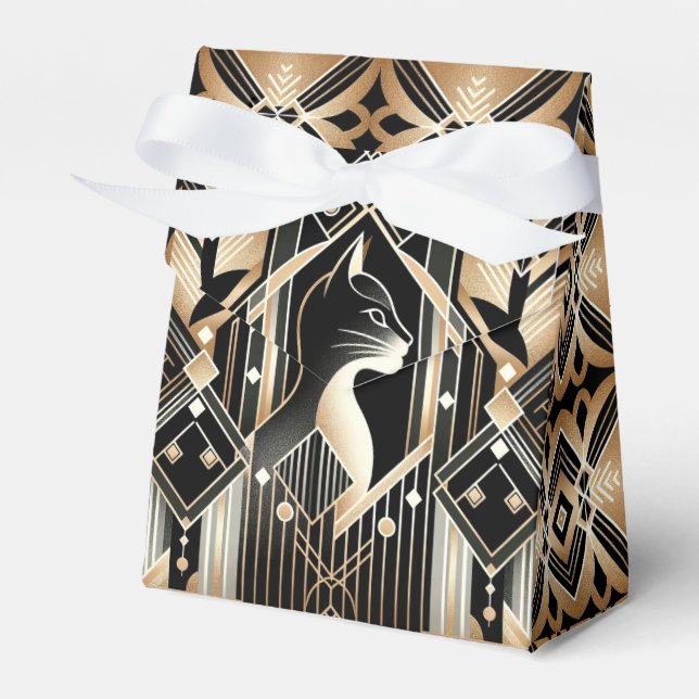 Caja de Favorito Abstracto de Gato Negro Decorativ (Front Side)