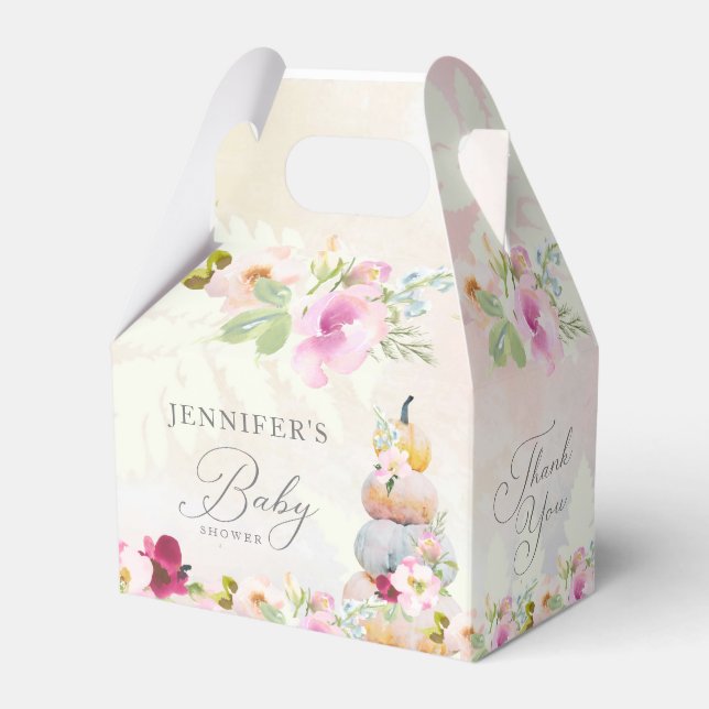 Caja de favoritos de Baby Shower Chica de calabaza (Front Side)