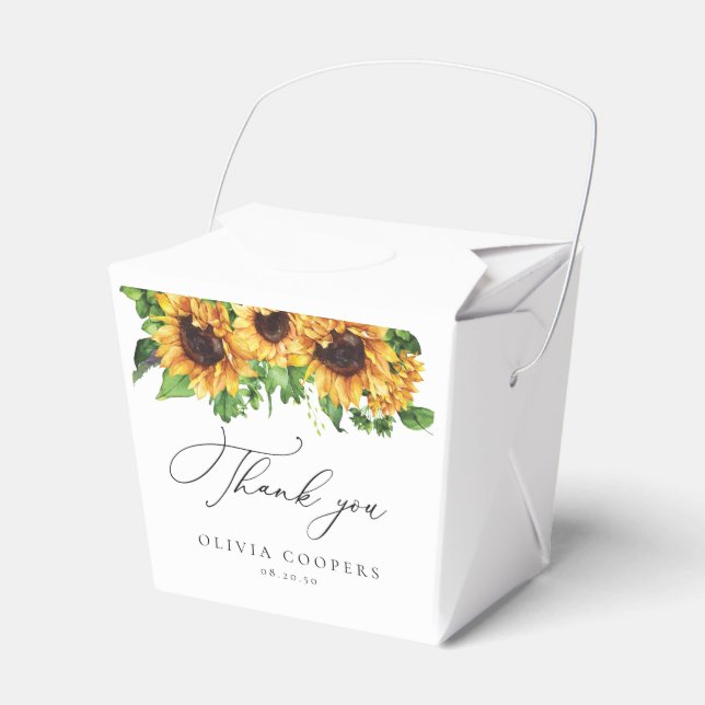 Caja de favoritos de Baby Shower con girasol (Front Side)