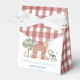 Caja de favoritos de Baby Shower de granja