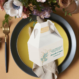 Caja de favoritos de casamiento de color agua