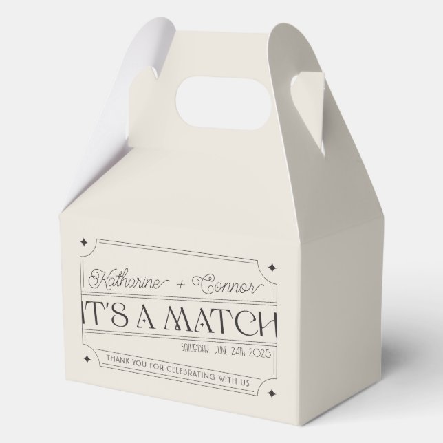 Caja de favoritos de casamiento inspirada en vinta (Anverso)