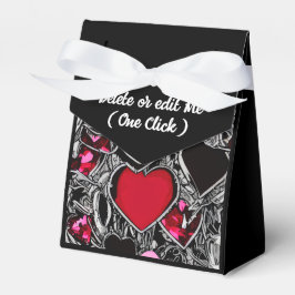 Caja de favoritos de corazones rojos y negros pers