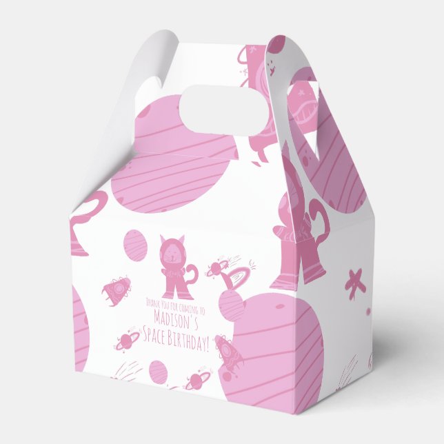 Caja de favoritos de cumpleaños de galaxia rosa de (Front Side)