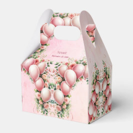 Caja de favoritos de globos rosados