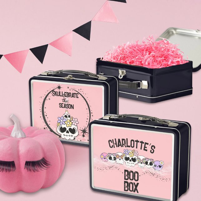 Caja de Halloween Boo Box Old School Lunch (Vintage lunch box doubles as a Boo Box for a special trick or treater, fill with small gifts.)