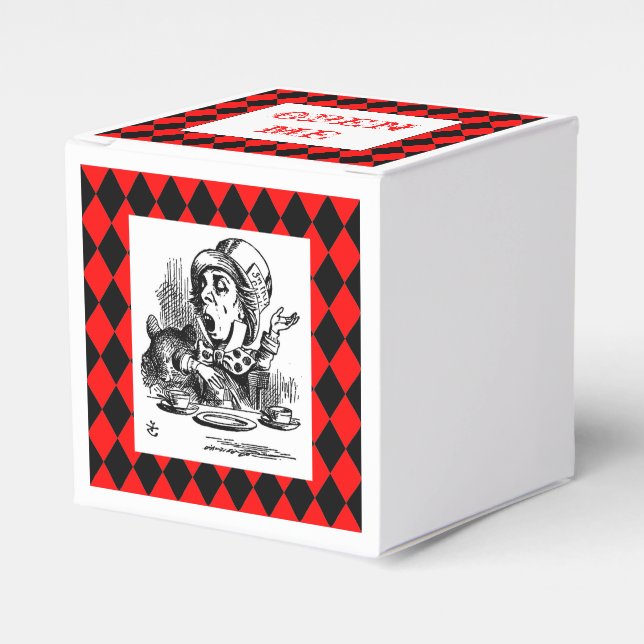 Caja de Harlequin de sombrerero de color travieso  (Costado Anverso)