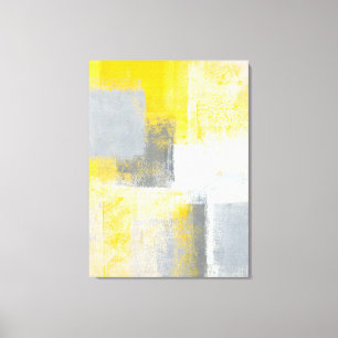 "Caja de hielo" Arte abstracto gris y amarillo