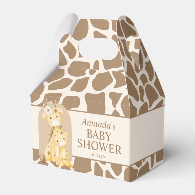 Caja de horquilla Baby Shower Neutral Giraffe (Front Side)