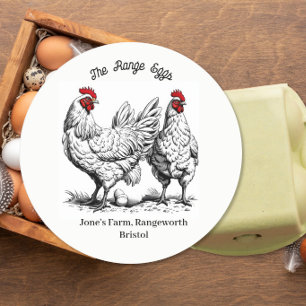 caja de huevos de mercado de agricultores Etiqueta