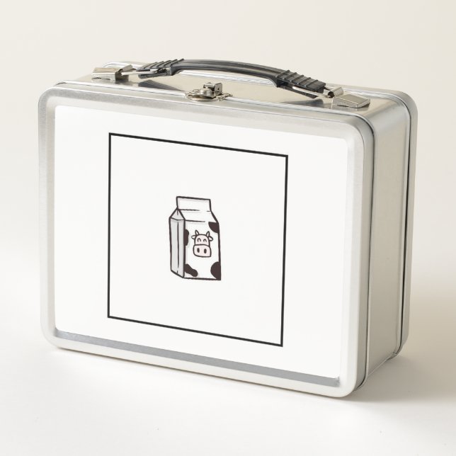 caja de leche de vaca divertida, linda (Anverso)
