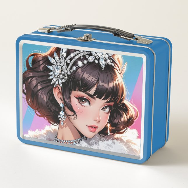 Caja de lunch de metal/caja de cosméticos (Anverso)