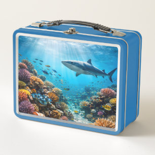 Caja de lunch de metal ultra HD arrecife de coral