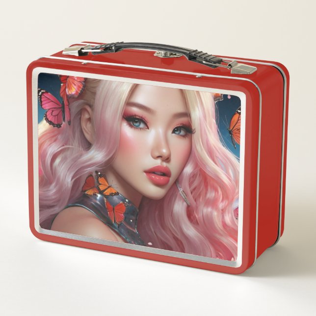 Caja de lunchbox/ cosméticos de metal (Reverso)