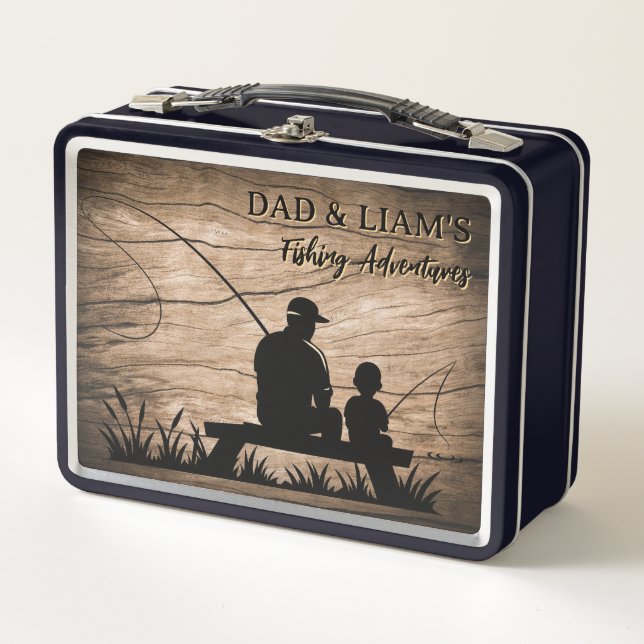 Caja de memoria de pesca personalizada para padre  (Anverso)
