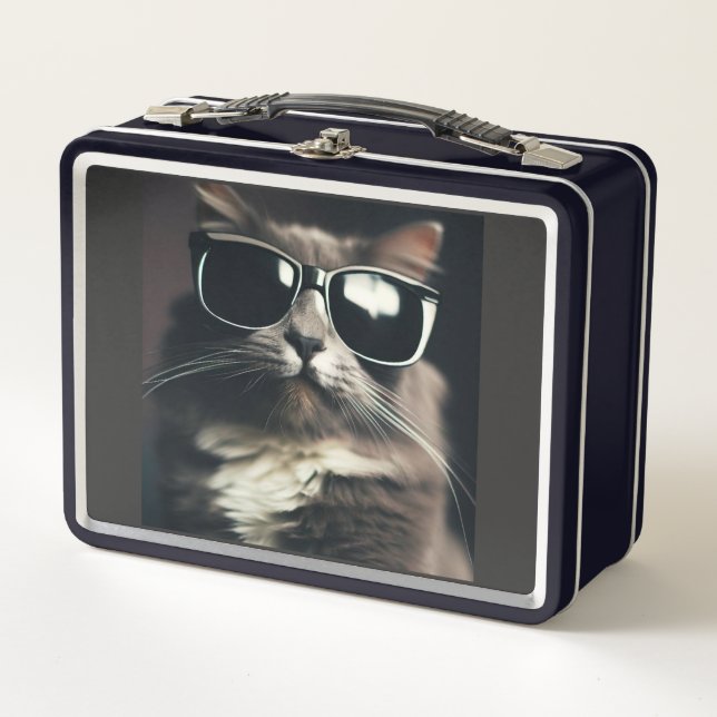 Caja de metal para almuerzo Cool Cat (Anverso)