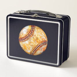 Caja de metal para almuerzo de béisbol