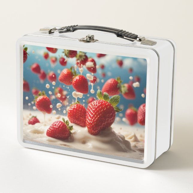 Caja de metal para almuerzo de fresa (Anverso)