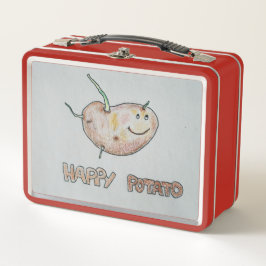 Caja de metal para almuerzo de papa feliz
