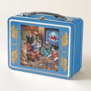 Caja de metal personalizada para fiesta de gatos v
