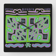 Caja de Música Kuna India Reloj de Pared Mola