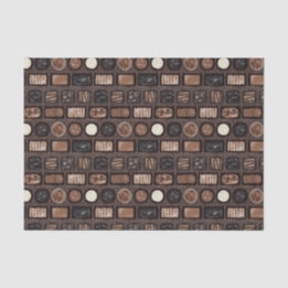 Caja de papel de tejidos de chocolate