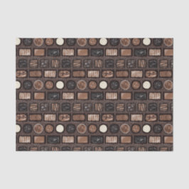 Caja de papel de tejidos de chocolate