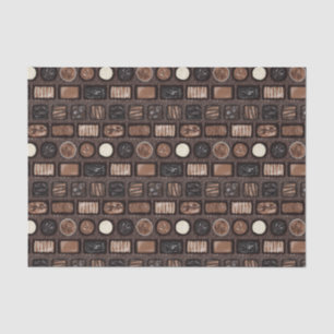 Caja de papel de tejidos de chocolate