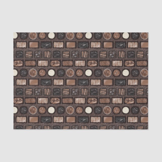Caja de papel de tejidos de chocolate (Anverso)