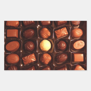 Caja de pegatinas rectangulares de los chocolates