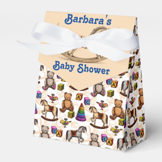 Caja de personalizar Baby Shower Rocking Horse Fav (Front Side)