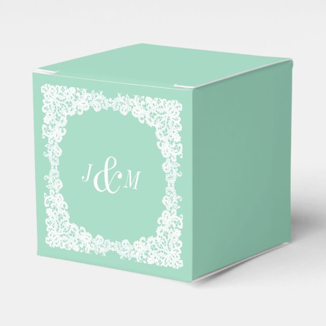 Caja de preferencia de personalizado de encaje bla (Costado Anverso)