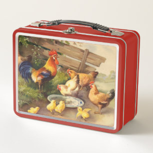 Caja de recetas de gallo de campo de cosecha de co