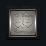 Caja De Regalo 10.º Boda Anniverario Tin Look Keepsake<br><div class="desc">Diseño original del décimo aniversario Boda de Holiday Hearts Designs (todos los derechos reservados).</div>