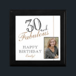 Caja De Regalo 30 y Fabulous Elegant 30th Birthday Photo<br><div class="desc">30 y Fabulous Elegant 30th Birthday Photo box. Añade tu nombre y foto.</div>