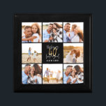 Caja De Regalo 40.º collage de fotos de oro negro<br><div class="desc">Celebra tu 40 cumpleaños con estilo con este diseño de 40 años de efecto negro y oro. Un diseño moderno con texto de guión y gráficos en negrita. Cambie el color al personalizar. Parte de una colección.</div>