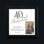 Caja De Regalo 40 y Fabulous Elegant 40th Birthday Photo<br><div class="desc">40 y Fabulous Elegant 40th Birthday Photo box. Añade tu nombre y foto.</div>