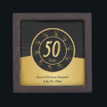 Caja De Regalo 50.º Aniversario del Boda de Oro | Personalizar<br><div class="desc">50 Aniversario Mantén la caja de regalo lista para que puedas personalizarla. 😀 Si es necesario, puede eliminar el texto y empezar a agregar de nuevo el texto y la fuente que desee. 📌 Si necesita una mayor personalización, haga clic en el botón "Haga clic para más Personalizares" o "Personalizar...</div>