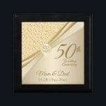 Caja De Regalo 50.º Aniversario del Diamante de Oro<br><div class="desc">50.º Aniversario de Oro Diseño Mantén la caja de regalo lista para que puedas personalizar. Este diseño funciona bien para otros eventos y ocasiones como cumpleaños, boda, compromiso, graduación, retiro, etc... simplemente cambiando el texto. 😊 Este Producto es 100% Personalizable. Los gráficos y/o el texto se pueden agregar, borrar, mover,...</div>