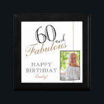 Caja De Regalo 60 y Fabulous Elegant 60th Birthday Photo<br><div class="desc">60 y Fabulous Elegant 60th Birthday Photo box. Añade tu nombre y foto.</div>