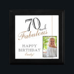 Caja De Regalo 70 y Fabulous Elegant 70th Birthday Photo<br><div class="desc">70 y Fabulous Elegant 70th Birthday Photo box. Añade tu nombre y foto.</div>