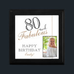 Caja De Regalo 80 y Fabulous Elegant 80th Birthday Photo<br><div class="desc">80 y Fabulous Elegant 80th Birthday Photo box. Añade tu nombre y foto.</div>