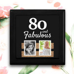 Caja De Regalo 80 y Fabulous Gold Purpurina 2 Photo 80th Birthday<br><div class="desc">80 y Fabulous Gold Purpurina 2 Photo 80th Birthday regalo box. Caja de regalo personalizada con 2 fotos y purpurina de oro falso. Añade tus fotos - puedes usar una foto antigua y nueva.</div>