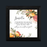 Caja De Regalo Acuarela Citrus Floral | Ser mi chica flor<br><div class="desc">Pida a tus mejores amigos o familia que sean parte de tu día especial con esta floral caja de regalo "Will You Be My Flower Girl" con flores de cítricos de color agua y escritura de caligrafía femenina. Regalo de "doncella de honor", "Matrón de honor", "niñera de honor" o "niña...</div>