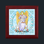 Caja De Regalo Ángel de la Guardia Cristiana<br><div class="desc">Nombre personalizado de Christian Guardian Angel Keepsake Box de ArtMuvz Ilustracion.PARA PERSONALIZAR,  agregue su nombre o agregue texto en su lugar. Personalizar esta CAJA DE REGALO ángel para hacerlo único suyo o para dar como regalo personalizado</div>