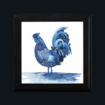 Caja De Regalo Animales de la Granja Azul de Cobalto - Rooster<br><div class="desc">Granja de cobalto IV por Grace Popp. Presenta un gallo de color azul cobalto profundo con una variedad de diseños, </div>