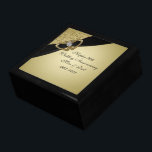 Caja De Regalo Aniversario del Boda Black 50 de Oro<br><div class="desc">Diseño de imágenes Digitalbcon con un elegante tema de color dorado y negro combinado con elegantes elementos del 50° aniversario Boda en esta caja de regalo "Gold Black 50th Boda Year" (Aniversario del Oro Negro). Este elegante y atractivo diseño se completa con letras de texto de personalizable para hacer de...</div>