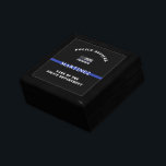 Caja De Regalo Apreciación del personalizado Thin Blue Line Polic<br><div class="desc">Oficial de Policía Personalizado,  Delgado,  Línea Azul,  Departamento de Policía de la Bandera de los Estados Unidos y Regalos de Reconocimiento de las Fuerzas del Orden!</div>
