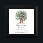 Caja De Regalo Árbol familiar monogramado<br><div class="desc">Cita de árbol familiar: "Nuestra familia. Como ramas de un árbol, todos crecemos en diferentes direcciones, pero nuestras raíces siguen siendo una sola". La decoración perfecta para celebrar la fuerza y las diferencias que los individuos aportan a la dinámica familiar. Monogramado con apellido. Maravilloso para eventos en casa o en...</div>