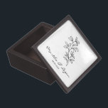 Caja De Regalo Black Fancy Minimalist Branches & Leaves<br><div class="desc">Black Fancy Minimalist Branches & Leaves Gift Ring Box. This box have a minimalist & chic twing Wedding monogram design. Fully customizable is the ideal design for a simple and elegant wedding. Design applicable to any event: Wedding, birthday, anniversary ... and everything you can think of. Perfect to give to...</div>